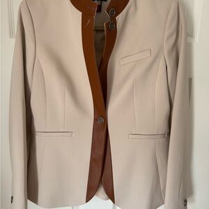 Elegant Cream and Brown Women's Jacket